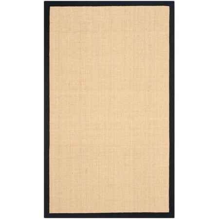 Safavieh Natural Fiber Power Loomed Small Rectangle Rug- Maize - Black- 4 x 6 ft. NF441A-4